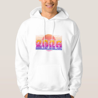 2026 Funky Retro Illustration – Sunset Stripes Hoodie