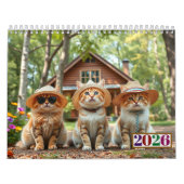 2026 Funny Cats in Preppy Attire and Hats Kalender (Hoes)