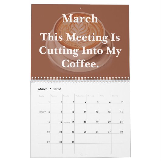2026 Funny Office Coffee Chaos Kalender (Mar 2026)