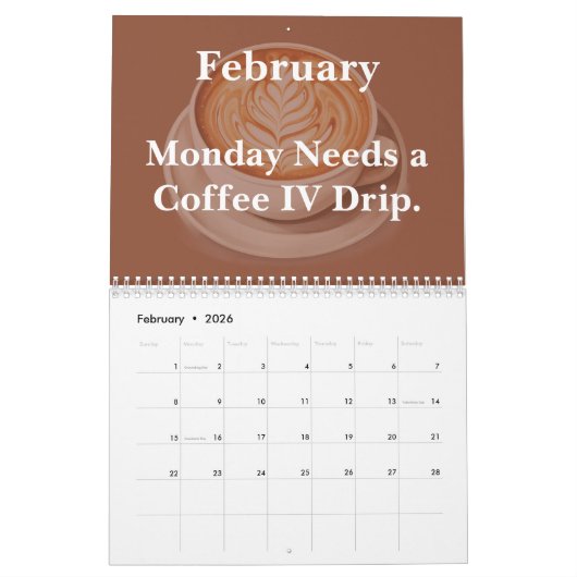2026 Funny Office Coffee Chaos Kalender (Feb 2026)