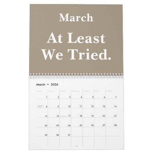 2026 Funny Office Minimalist Humor Kalender (Mar 2026)