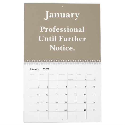 2026 Funny Office Minimalist Humor Kalender (Jan 2026)