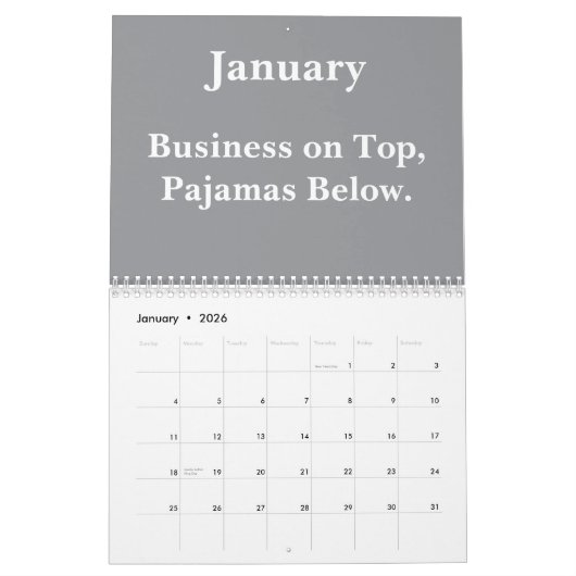 2026 Funny Office Remote Work Humor Kalender (Jan 2026)