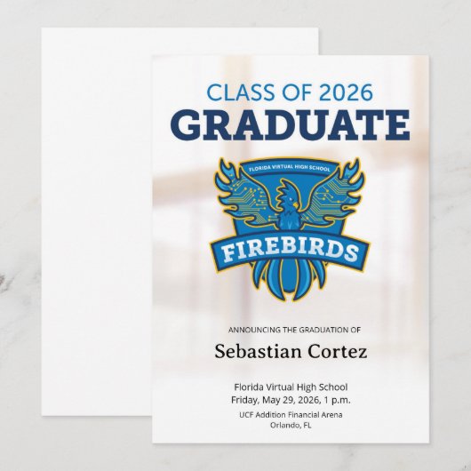 2026 FVHS Graduation Announcement (Light) Aankondiging (Voorkant / Achterkant)