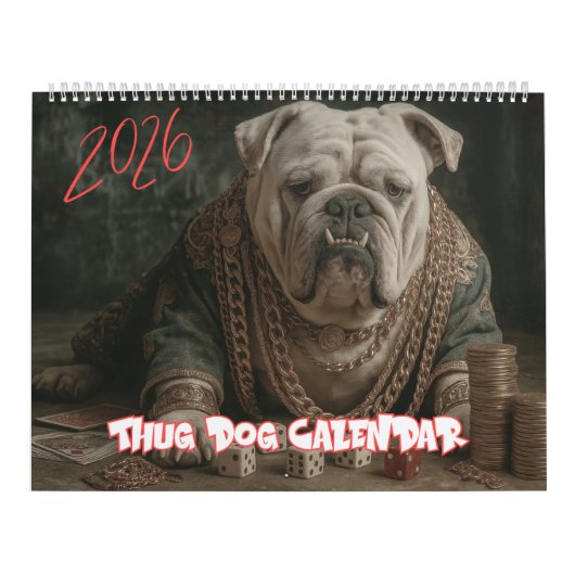 2026 Gangster Pup Kalender, Thug Dog Kalender (Hoes)