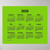 2026 Geel Groen Kalender van Janz Print (Voorkant)
