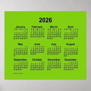 2026 Geelgroene kalender van Janz Print