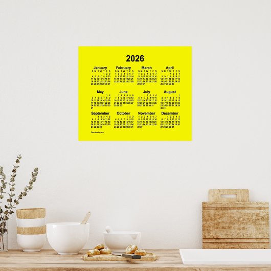 2026 Gele kalender door Janz Print (Keuken)