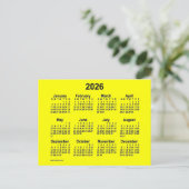2026 Gele mini-kalender van Janz Briefkaart (Staand voorkant)