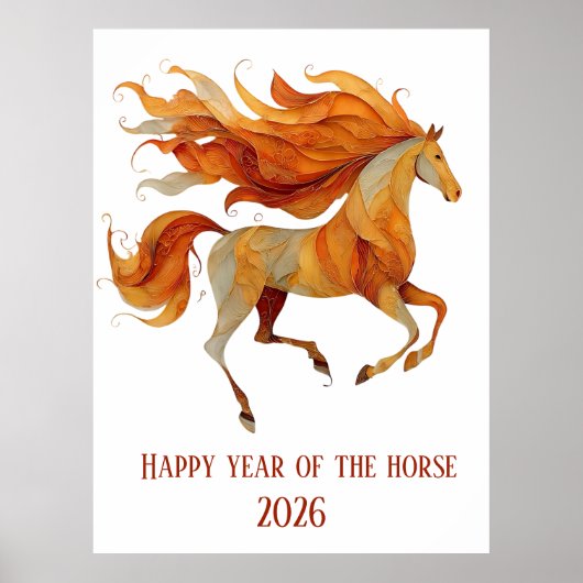 2026 Gelukkig Jaar van het Paard Design Poster (Voorkant)