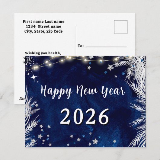 2026, gelukkig nieuwjaar! briefkaart (Voorkant / Achterkant)
