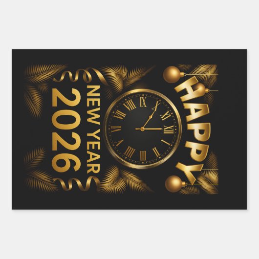 "2026 Gelukkig Nieuwjaar" Inpakpapier Vel (Voorkant)