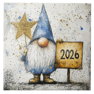 2026, Gelukkig Nieuwjaar, kabouter, Tegeltje
