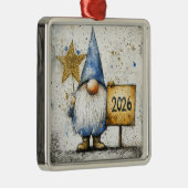 2026, gelukkig nieuwjaar metalen ornament (Rechts)