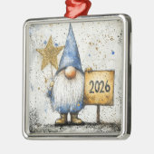 2026, gelukkig nieuwjaar metalen ornament (Links)
