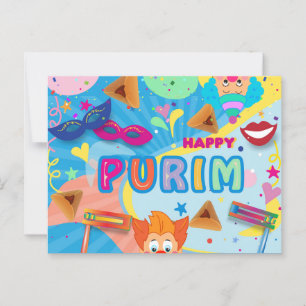 2026 Gelukkig Purim-festival Briefkaart
