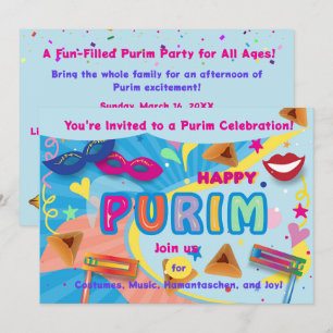 2026 Gelukkig Purim-festival Kaart