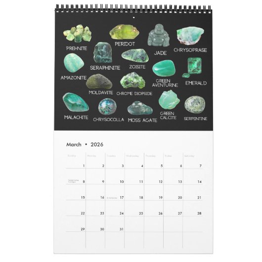 2026 Gem & Mineral Crystals Gemstones Geologist Kalender (Mar 2026)