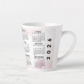 2026 Gepersonaliseerd 12 oz. Mok van kalenderlatte (Rechts)