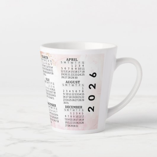 2026 Gepersonaliseerd 12 oz. Mok van kalenderlatte (Rechts)