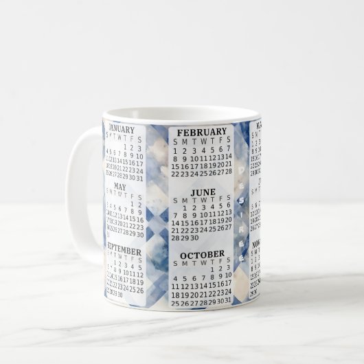 2026 Gepersonaliseerde 11 oz. kalender keramische  Koffiemok (Voorkant links)