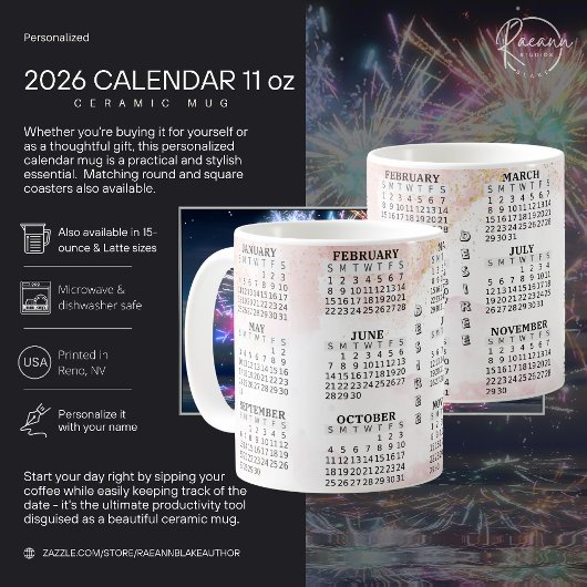 2026 Gepersonaliseerde 11oz Kalender Keramische Mo Koffiemok