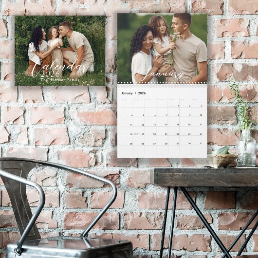 2026 Gepersonaliseerde 12-maands familiefoto's Kalender