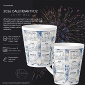 2026 Gepersonaliseerde 12 oz Kalender Latte Mok
