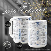 2026 Gepersonaliseerde 15 oz. kalender keramische  Koffiemok