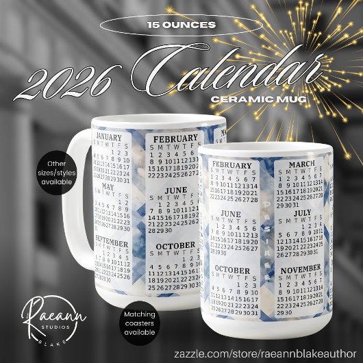 2026 Gepersonaliseerde 15 oz. kalender keramische  Koffiemok