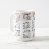 2026 Gepersonaliseerde 15 oz. kalender keramische  Koffiemok (Voorkant links)