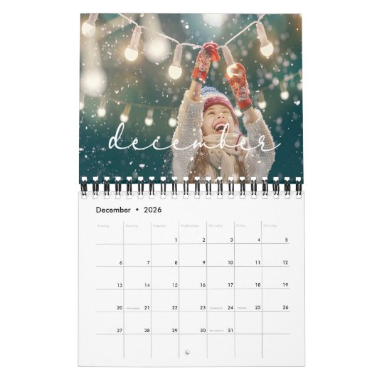 2026 Gepersonaliseerde familie multi foto Kalender (Dec 2026)