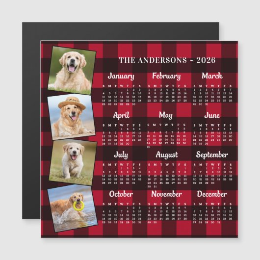 2026 Gepersonaliseerde Rode Plaid Huisdier Foto's  (Voorkant / Achterkant)