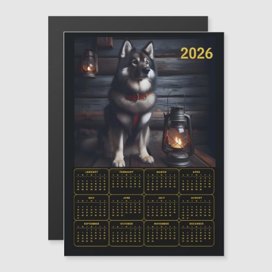 2026 German Shepherd Calendar Rustic Cabin (Voorkant / Achterkant)