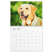 2026 Geschenk voor liefhebbers van gouden Labrador Kalender (Mar 2026)