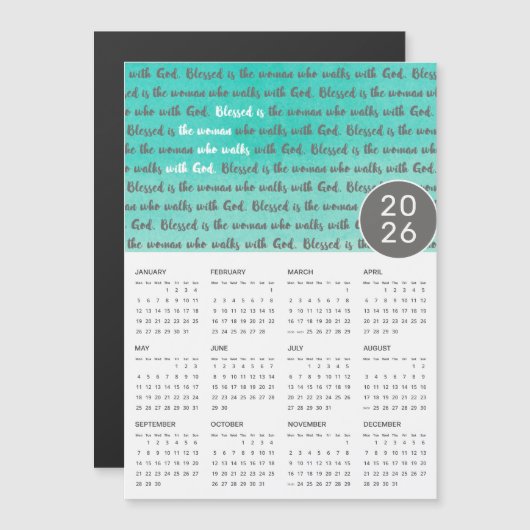 2026: Gezegend is de vrouwelijke magnetische kalen (Voorkant / Achterkant)