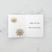 2026 Glitterende Sneeuwvlok Nieuwjaarslogo bedrijf Kaart (Binnen)