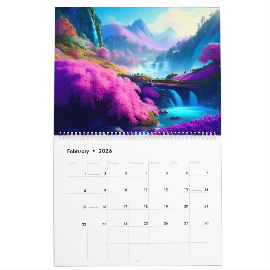 2026 Glorious Gorgeous Waterfall Splendor Kalender (Feb 2026)