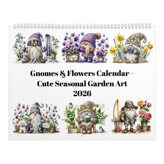 2026 Gnomes & Birth Flowers Calendar Kalender (Hoes)
