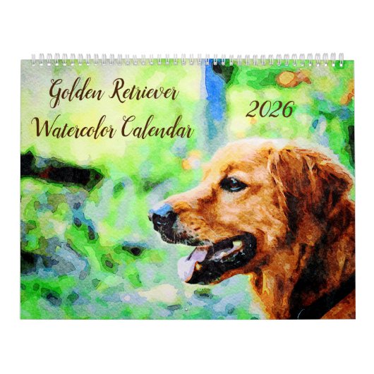 2026 Golden Retriever Dogs Golden Owner gift Kalender (Hoes)