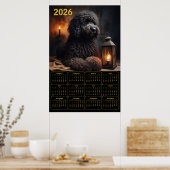 2026 Goldendoodle with Lantern and Candle Calendar Poster (Keuken)