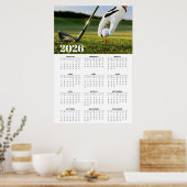 2026 Golf Calendar with Tee-Off Photography Poster (Keuken)