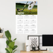 2026 Golfkalender met Tee-Off Fotografie Poster (Thuiskantoor)