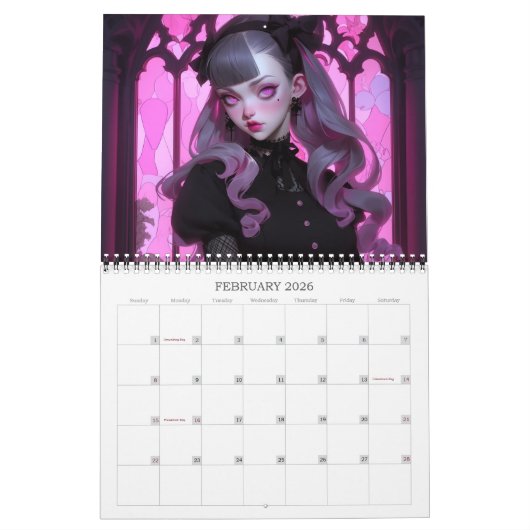 2026 Gothic Queens Fantasy Kunstkalender Kalender (Feb 2026)