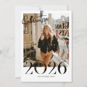 2026 Gouden Coquette Strik Foto Afstuderen Aankondiging (Voorkant)