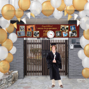 2026 Gouden Schets 10 Foto Collage Afstudeerfeest Spandoek