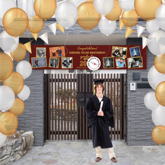 2026 Gouden Schets 10 Foto Collage Afstudeerfeest Spandoek
