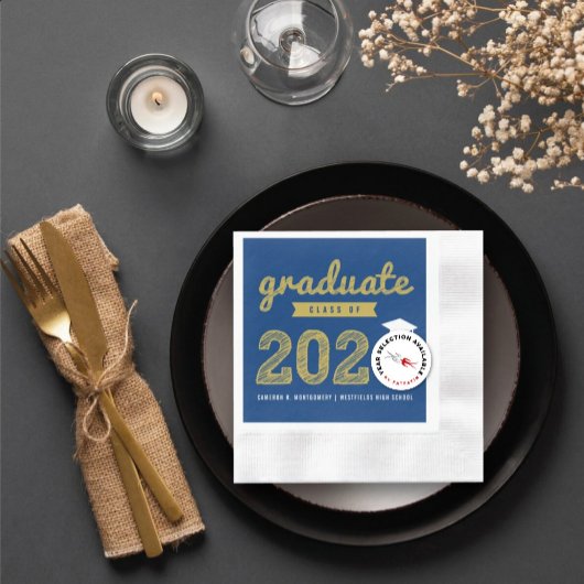 2026 Gouden Tekst Moderne Afstudeerfeest Servetten