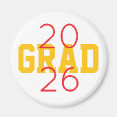 2026 GRAD Aangepaste schoolkleuren Leuk Magneet (Voorkant)