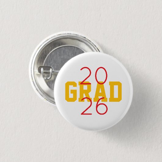 2026 GRAD Aangepaste schoolkleuren Leuk Ronde Button 3,2 Cm (Voorkant /achterkant)